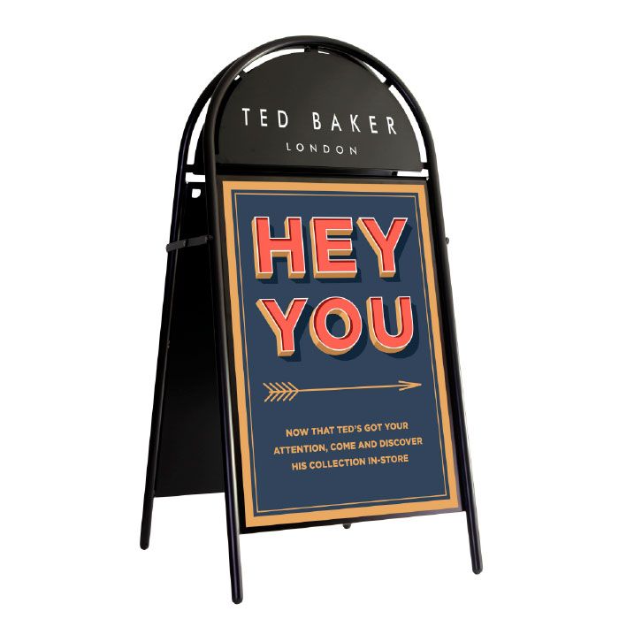 Booster Steel A Board Pavement Sign takes a A1 size inch poster with Graphics 